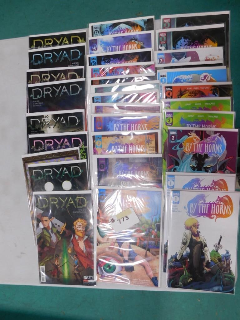 Comic Books including By the Horns, By The Horns: Dark Earth, Dryad 30 total books: Comic Books including By the Horns, By The Horns: Dark Earth, Dryad 30 total books. All pictures are considered part of the description and should be examined carefully by bidders. Live Auctioneers is