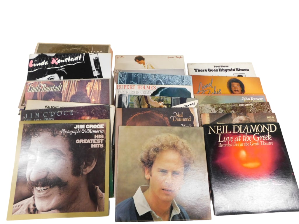 Lot of Vinyl Records 33 RPM LPs incl Jim Croce, Lionel Richie, Neil Diamond, Rupert Holms, Paul Simo (1 of 2)