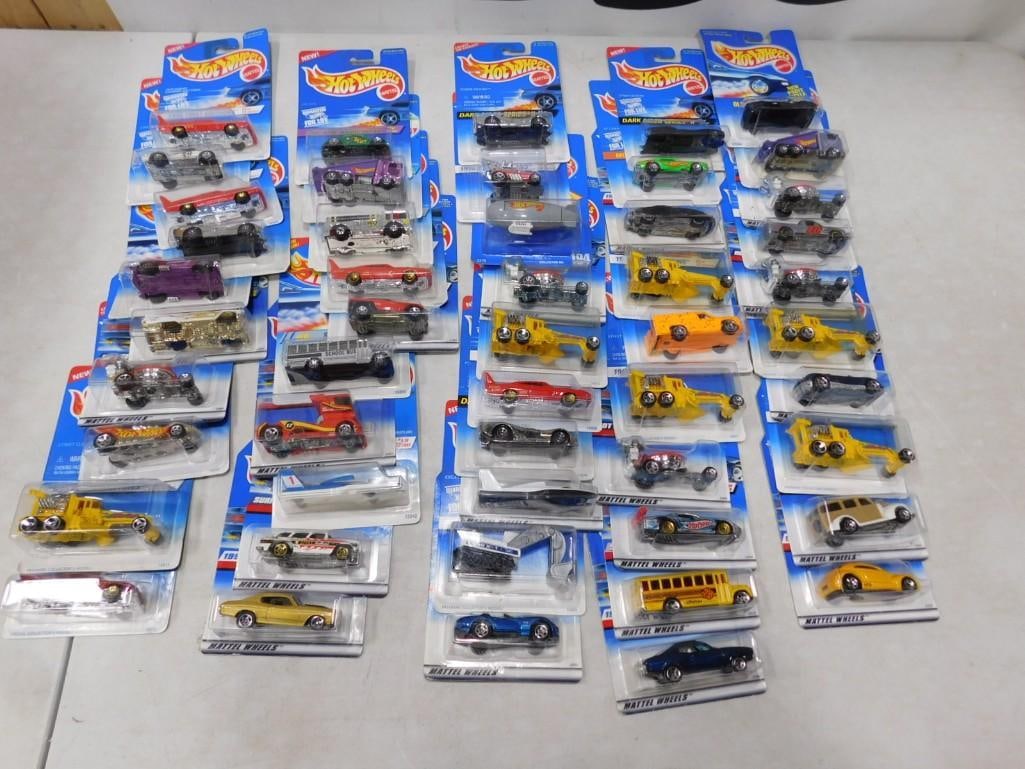 50 Hot Wheels Cars and Vehicles New in Package: 50 Hot Wheels Cars and Vehicles New in Package All pictures are considered part of the description and should be examined carefully by bidders. Live Auctioneers is now offering Live Shipping through t