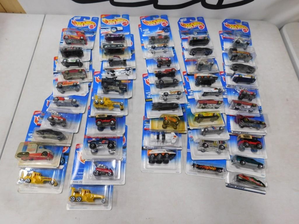 50 Hot Wheels Cars and Vehicles New in Package: 50 Hot Wheels Cars and Vehicles New in Package All pictures are considered part of the description and should be examined carefully by bidders. Live Auctioneers is now offering Live Shipping through t