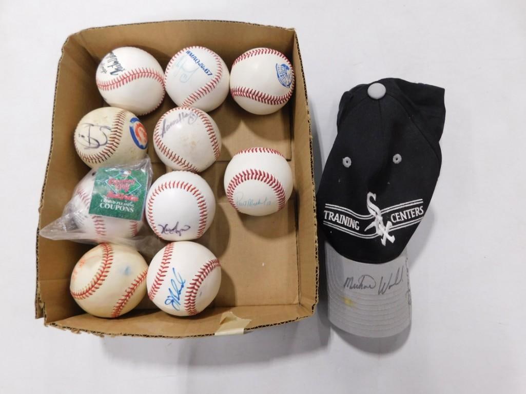 Lot of Baseballs incl Signed - No COAs and a Signed Chicago White Sox Training Center Hat NO COA (1 of 4)