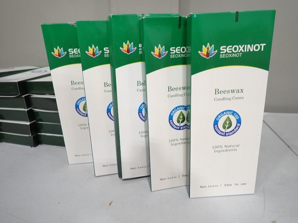 35 Boxes of Seoxinot Beeswax Candling Cones: 35 Boxes of Seoxinot Beeswax Candling Cones All pictures are considered part of the description and should be examined carefully by bidders. Live Auctioneers is now offering Live Shipping through them