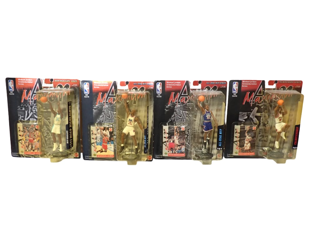 4 Michael Jordan Commemorative Series Air Maximum Figures New in Package NBA (1 of 5)