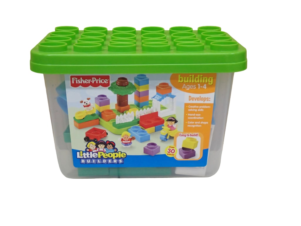 Box of Fisher Price Little People Builders Blocks: Box of Fisher Price Little People Builders Blocks Condition: not checked for completeness All pictures are considered part of the description and should be examined carefully by bidders. L