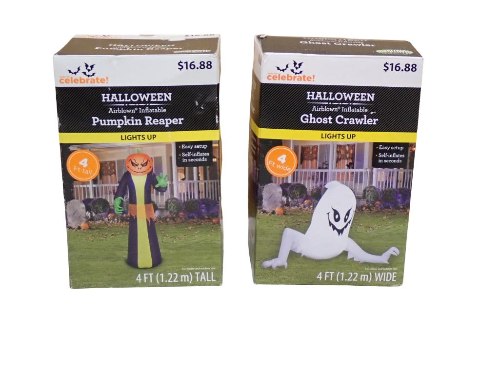 2 Halloween Inflatables incl Pumpkin Reaper and Ghost Crawler (1 of 6)