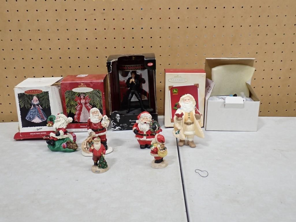 Christmas Ornaments incl Hallmark Keepsake Barbies, Hallmark Keepsake John Deere, Santa Claus, Elvis: Christmas Ornaments incl Hallmark Keepsake Barbies, Hallmark Keepsake John Deere, Santa Claus, Elvis Presley All pictures are considered part of the description and should be examined carefully by bid