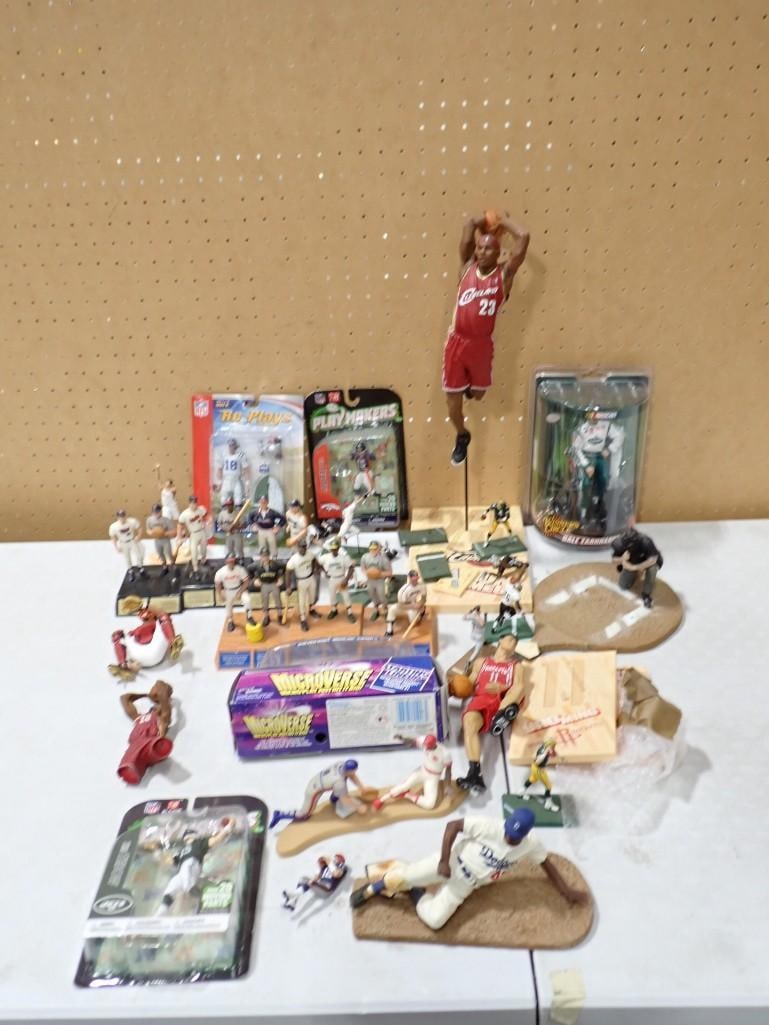 Large Lot of assorted Sports Figures including some new in package, Play Makers, Replays, Yao Ming, (1 of 6)