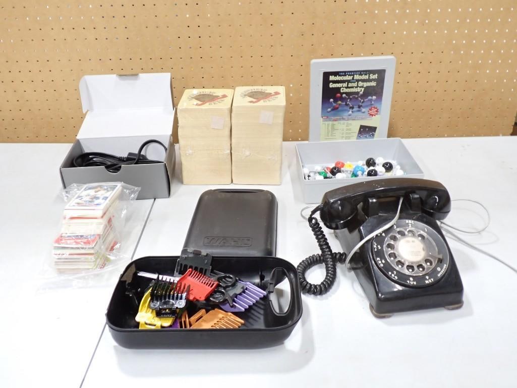 Misc Lot incl Molecular Model Set, Vintage Rotary Dial Telephone, Moosehead Beer Coasters (1 of 9)