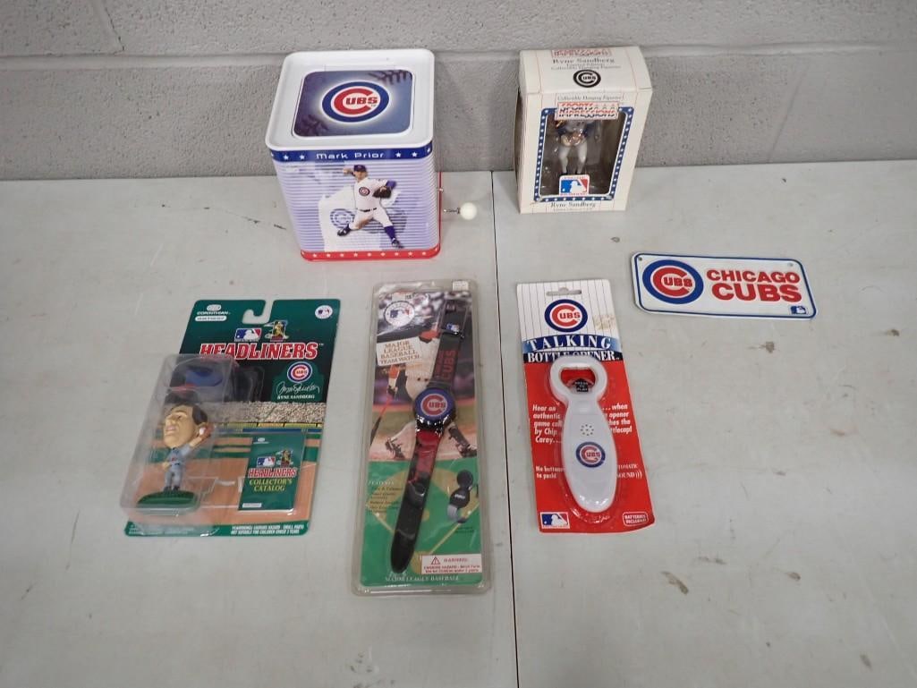 Chicago Cubs Lot including Mark Prior Jack-in-the-Box, Watch, Headliners, Talking Bottle Opener, Ryn (1 of 7)