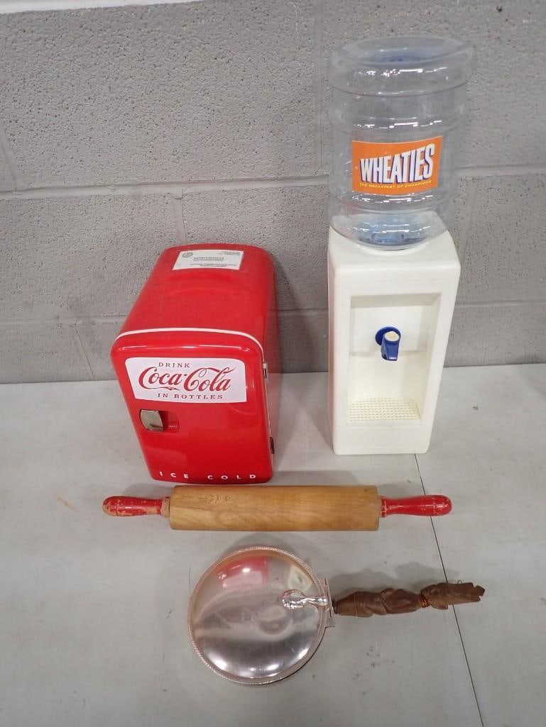 Collectibles incl Mini Coca Cola Refrigerator, Mini Wheaties Water Dispenser, Crumber, Rolling Pin (1 of 8)