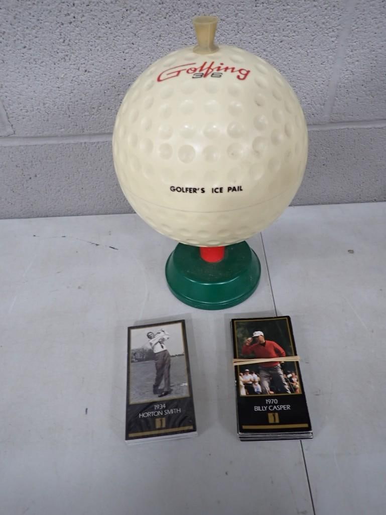 Golf Lot including Golf Ball Ice Bucket, and some Golf Cards (1 of 7)