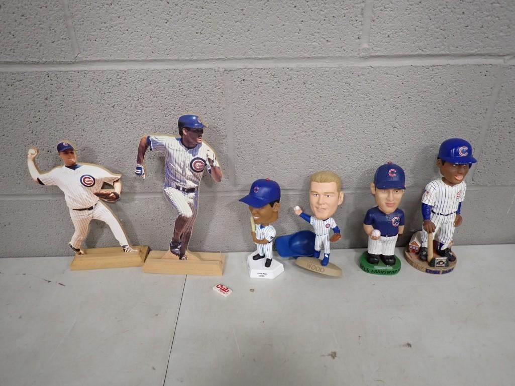 Chicago Cubs Collectibles Lot including Bobble Heads, Cut Outs - Kerry Wood, Kyle Farnsworth, Ernie (1 of 8)