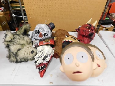 Lot of Halloween Masks and Decorations incl Many New with Tags