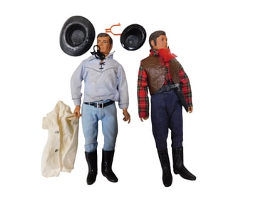 Vintage The Lone Ranger and Big Jim Action Figures Both with Black Hats
