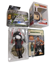 Action Figures, Etc incl GI Joe Combat Heroes New in Package, Stranger Things Eddie Funko Pop,