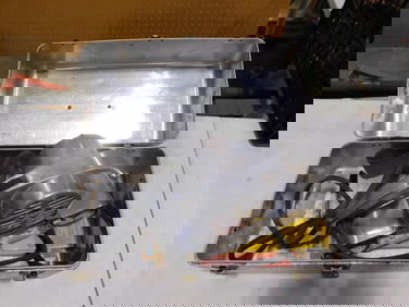 Metal Tool Box with Vintage Craftsman Belt Sander