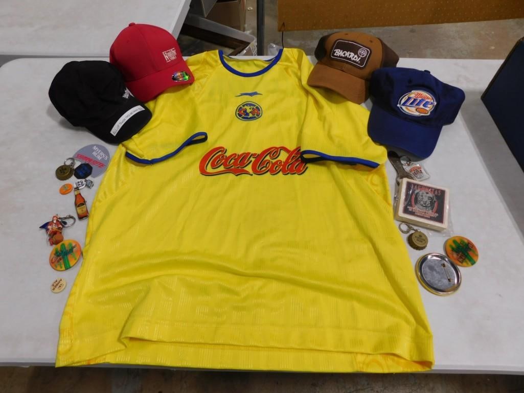 Promo Items Etc incl Coca Cola Shirt, Ketel one Vodka Hat, Bacardi Cap, Miller Lite Hat, (1 of 4)