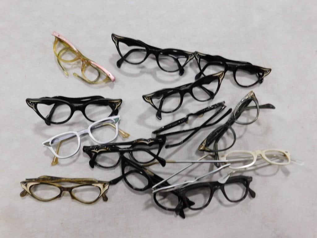 Lot of Glasses Frames including Cat Eye: Lot of Glasses Frames or Eye Glass Frames including Cat Eye All pictures are considered part of the description and should be examined carefully by bidders. Live Auctioneers is now offering Live Ship