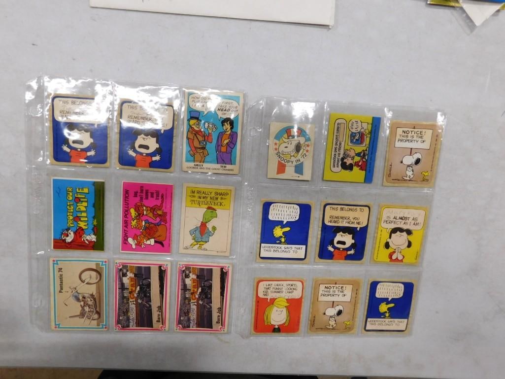 Lot of Vintage Trading Cards including Snoopy / Peanuts, plus vintage stickers and Pat-Ons, etc. (1 of 4)