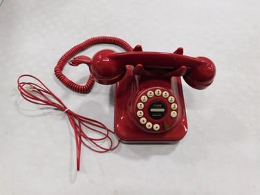 Vintage 1990's Red Grand Telephone with Faux Rotary Dial