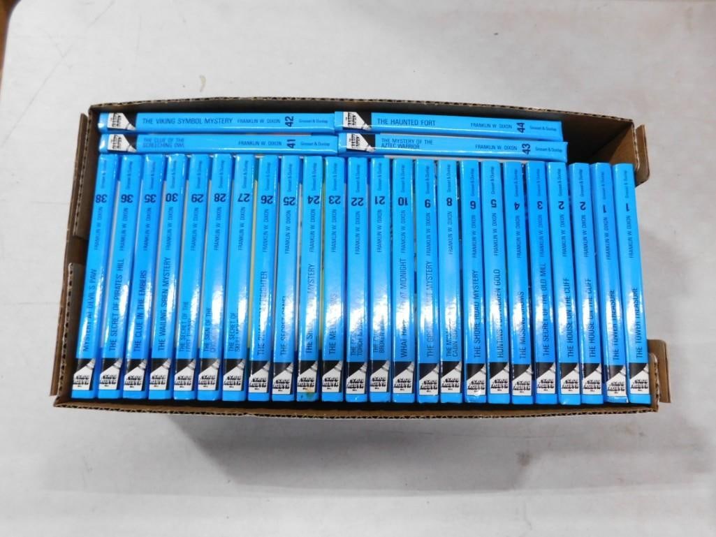 Lot of 28 The Hardy Boys Books: Lot of 28 The Hardy Boys Books. Includes duplicates of #1 and #2 All pictures are considered part of the description and should be examined carefully by bidders. Live Auctioneers is now offering