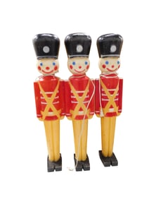 3 Christmas Blow Mold Soldiers - each one is roughly 32" tall