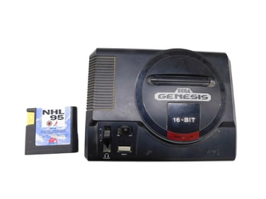 Sega Genesis 16 Bit Video Game Console with NHL 95 Game
