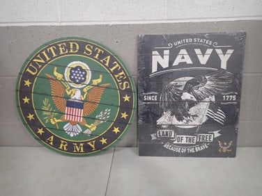 US Army and Navy Wall Hangings