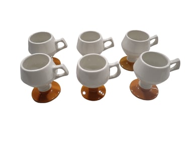 5 Hall Pottery Irish Coffee Mugs and 1 Caribe Irish Coffee Mug