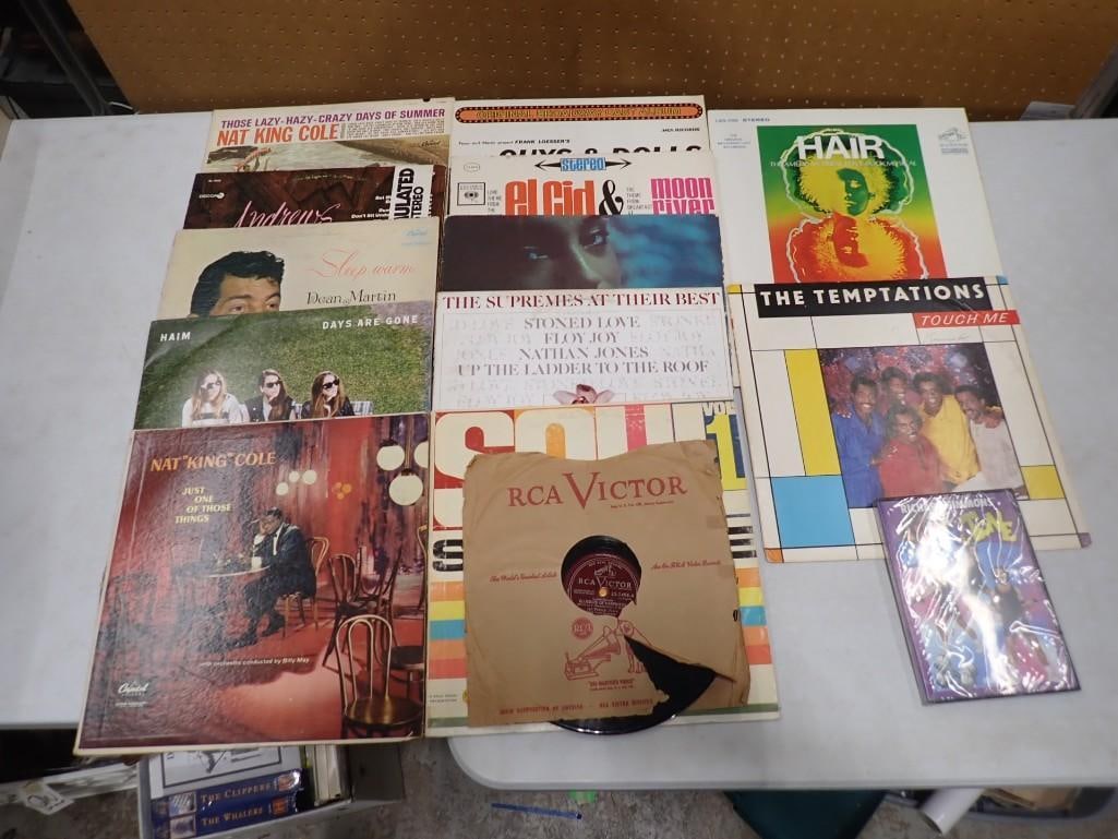 Vinyl Records incl The Temptations. Hair, The Supremes, Nat King Cole, Dean martin, Haim, Etc: Vinyl Records incl The Temptations. Hair, The Supremes, Nat King Cole, Dean martin, Haim, Etc All pictures are considered part of the description and should be examined carefully by bidders. Live Au