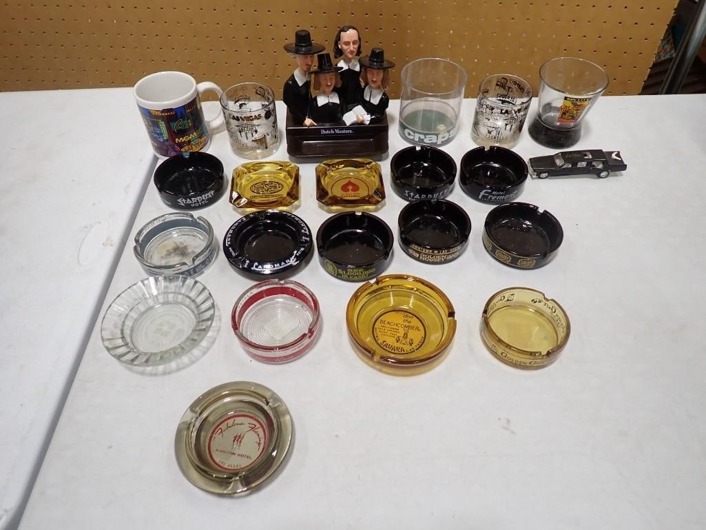 Vintage Ashtrays, LE Dutch Masters Bobblehead Coin Tray, Bar Glasses, Etc (1 of 20)