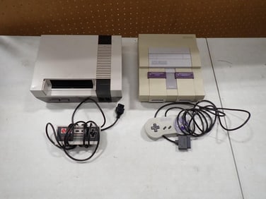 Nintendo Video Game Lot including NES System, Super Nintendo System - One controller Each