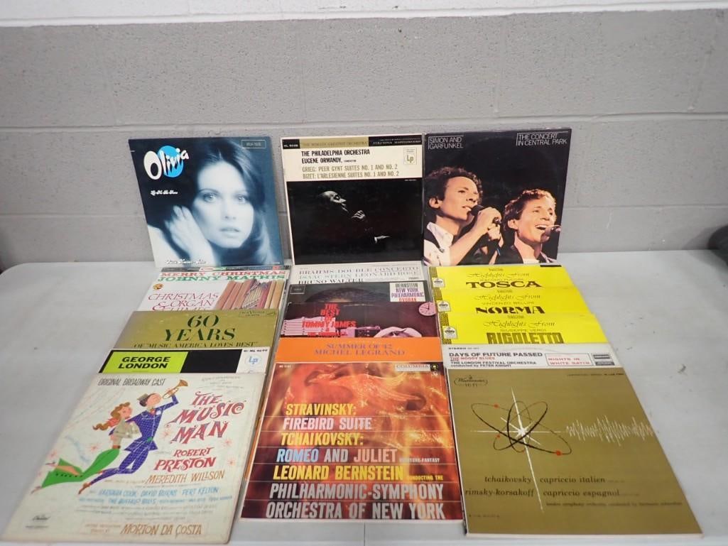 Vinyl Record Albums including Olivia Newton John, Simon and Garfunkel, Music Man, George London, Tom (1 of 9)