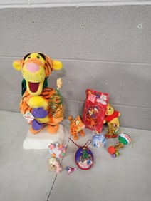Winnie the Pooh Lot including Motion-ette Tigger, Ornaments, Plush, etc.