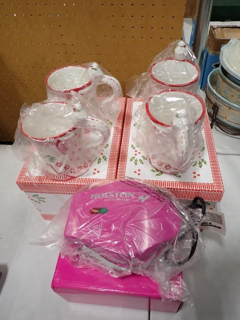 Kitchen Lot incl Pink Holstein Person Griddle and 4 Temptations Cups All New in Box: Kitchen Lot incl Pink Holstein Person Griddle and 4 Temptations Cups All New in Box All pictures are considered part of the description and should be examined carefully by bidders. Live Auctioneers is