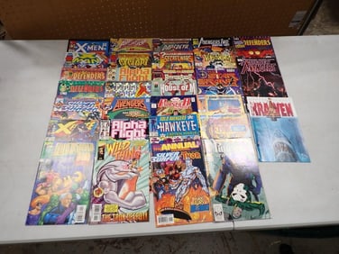Comic Books including X-Men, Alpha Fight, Defenders, X-Force, Avengers, Daredevil, Venom, Star Brand