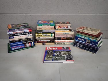 Large Lot of Sports Books - including many Chicago Cubs related