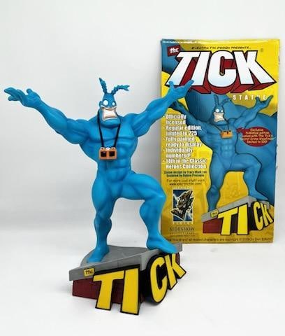 Tick Action Figure Statue Tracy Mark Lee, Ruben Procpio 4/100 with Partial Box 13" Tall THE TICK: Tick Action Figure Statue Tracy Mark Lee, Ruben Procpio 4/100 with Partial Box 13" Tall THE TICK. Very nice. All pictures are considered part of the description and should be examined caref