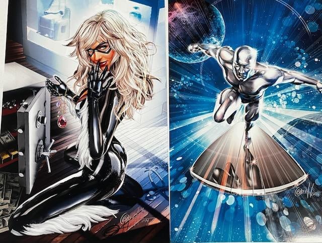 Lot of 7 Hand Signed Greg Horn Marvel / DC Hero Prints 11" x 17" (1 of 4)