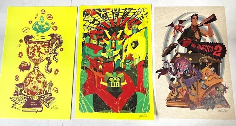 Lot of 6 Justin Orr Hand Signed Prints Pop Art incl 3 - 11"x17" & 3 - 22.5"x11" (1 of 6)
