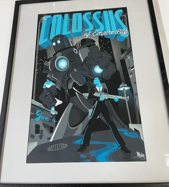The Robot Colossus of Empire City, Mahle, Framed Movie Art Print 29"x23": The Robot Colossus of Empire City, Mahle, Framed Movie Art Print 29"x23" All pictures are considered part of the description and should be examined carefully by bidders. Live Auctioneers is no