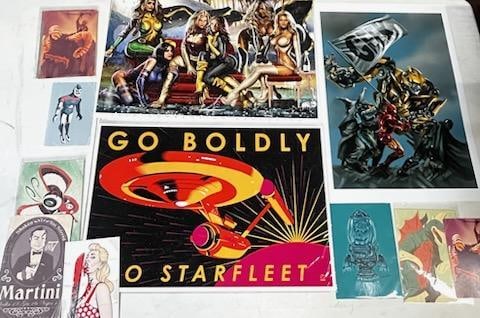 Lot of 14 Pop Art Convention Exclusive Prints - Star Trek, 007, Star Wars - Various Sizes: Lot of 14 Pop Art Convention Exclusive Prints - Star Trek, 007, Star Wars - Various Sizes All pictures are considered part of the description and should be examined carefully by bidders. Live Auctio
