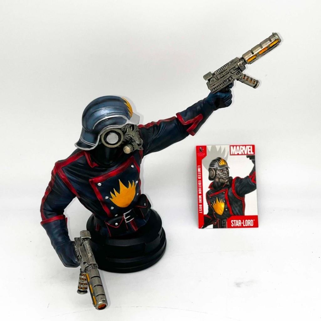 Marvel Gently Giant Star-Lord Mini Bust 484/714 with Authentication Card: Marvel Gently Giant Star-Lord Mini Bust 484/714 with Authentication Card All pictures are considered part of the description and should be examined carefully by bidders. Live Auctioneers is now offe
