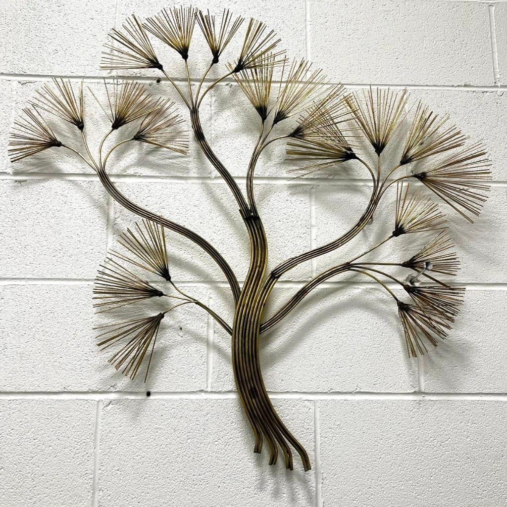 Original Vintage Curtis Jere Signed Brutalist Tree Wall Sculpture (1 of 3)