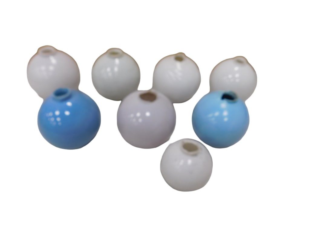 Lot of 8 Antique Weather Vane Lightning Rod Glass Balls Purple, Blue, White (1 of 4)