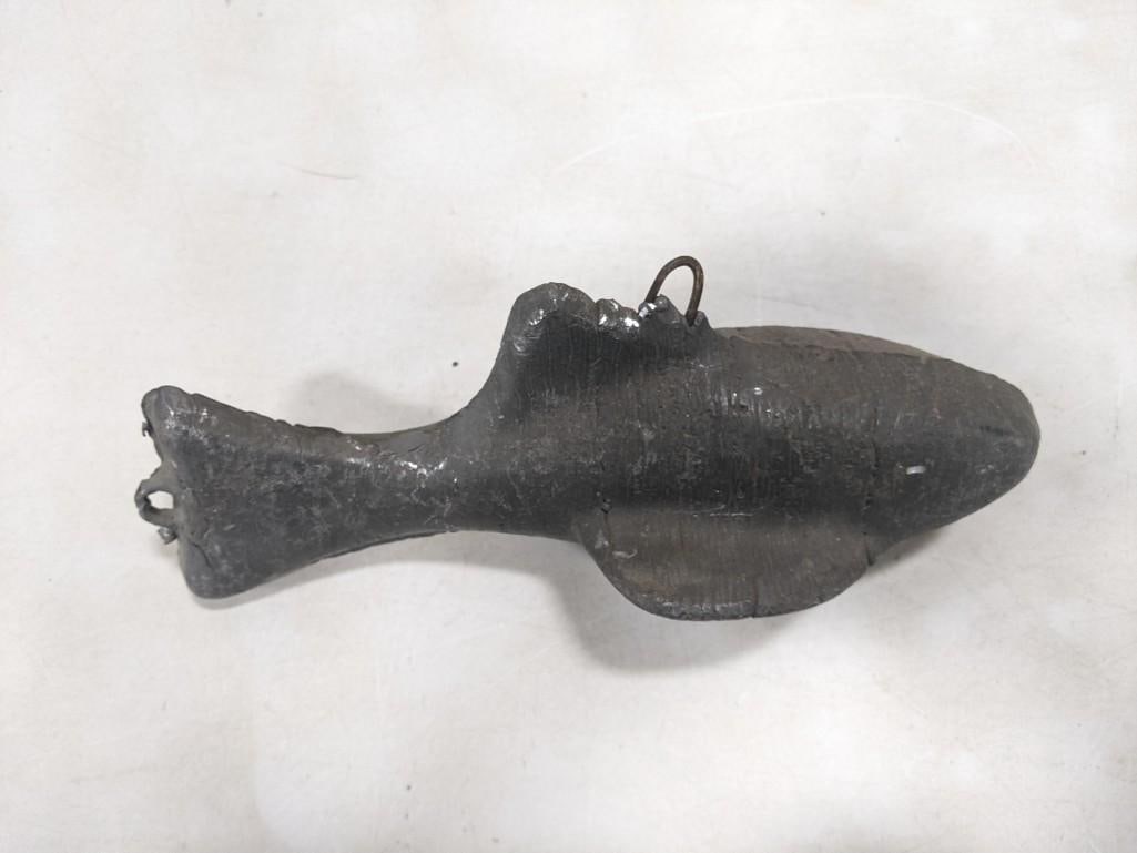 Vintage Lead Fishing Weight for a Downrigger, etc 9" Long: Vintage Lead Fishing Weight for a Downrigger, etc. 9" Long All pictures are considered part of the description and should be examined carefully by bidders. Live Auctioneers is now offering Live Shippi