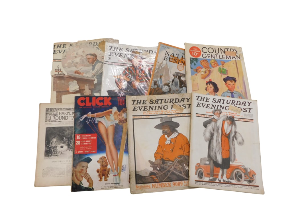 Lot of Antique Saturday Evening Post Magazines and More Ephemera (1 of 4)