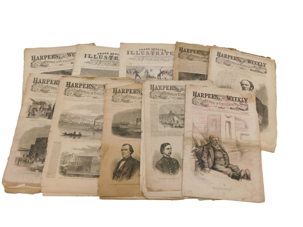 Harpers Weekly Antique Magazines Papers Ephemera 1864-82 Lot of 10 Issues: Harpers Weekly Antique Magazines Papers Ephemera 1864-82 Lot of 10 Issues All pictures are considered part of the description and should be examined carefully by bidders. Live Auctioneers is now off