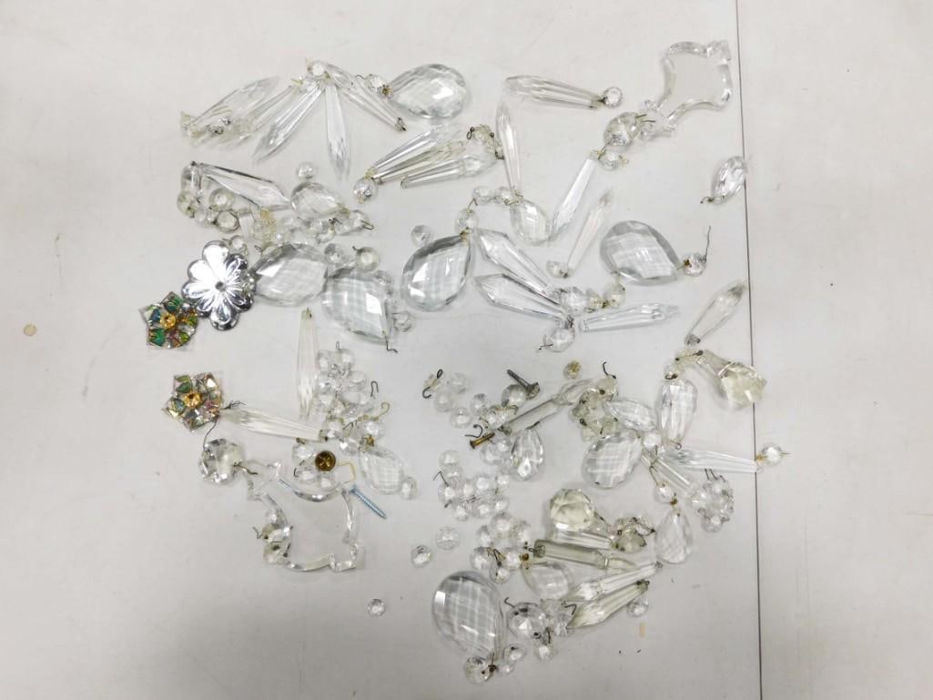 Lot of Vintage Chandelier Crystal Parts, Prisms, Balls, Clips, and More (1 of 4)