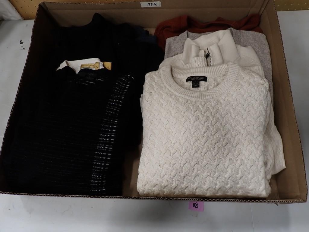 Lot of 7 Men's Sweaters incl DKNY and Banana Republic Mostly XL (1 of 10)